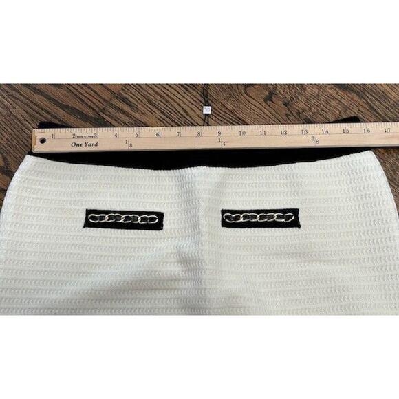 Generation Love Emmy Sweater Chain Mini Skirt Pull On Cream Black Large NEW - Picture 5 of 10